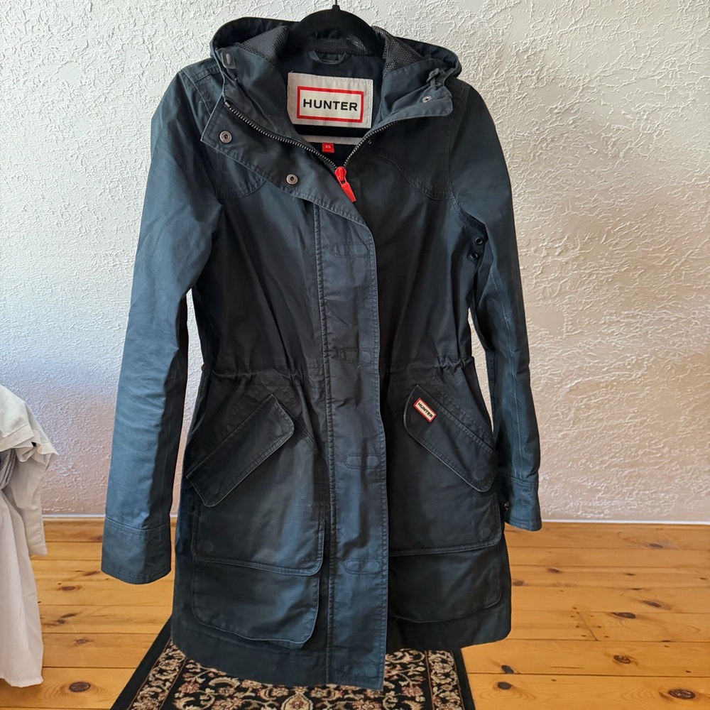 Hunter Women's Black Trench Coat with Hood
